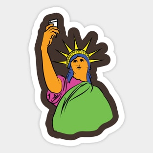 Selfie statue of Liberty Sticker